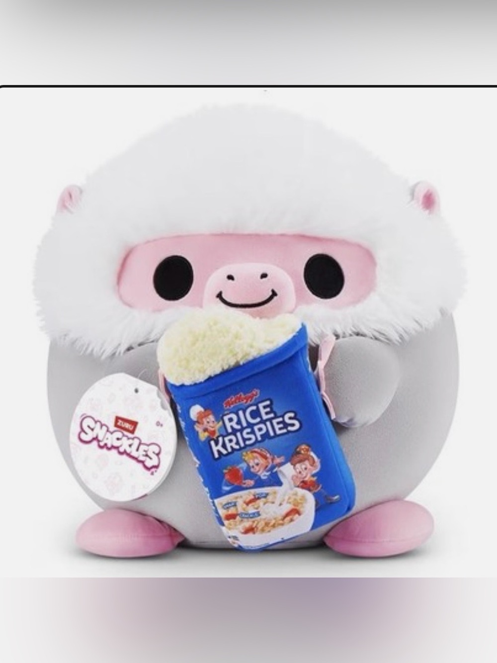 NWT ZURU Snackles Lucas Baboon Plush Kellogg's Rice Krispies Cereal NWT